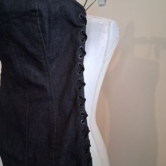 Cinq a Sept Gaia Dark Denim Strapless Mini Dress Size 2 - Picture 5 of 9